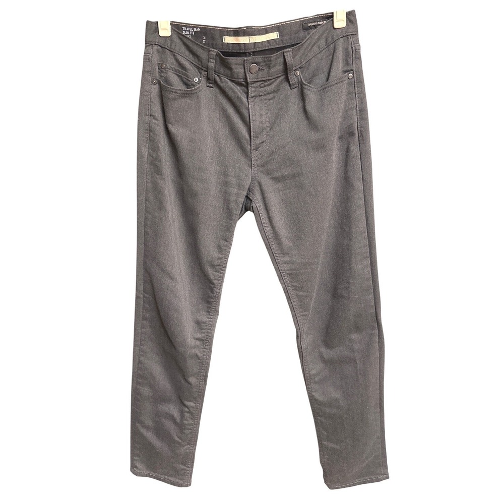 Banana Republic Travel Jeans Men 31x32 Gray Slim Fit Stretch Performance